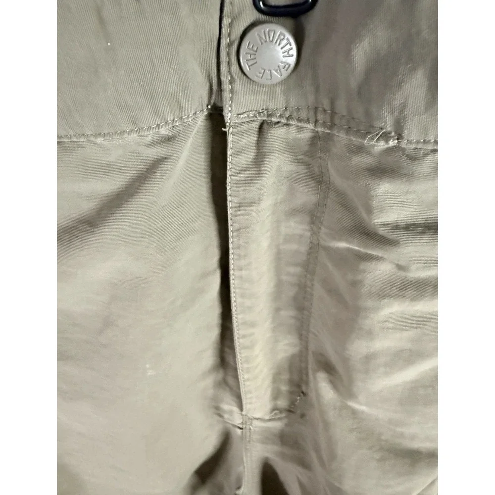 The North Face Mens Convertible Hiking Pants Green Sz 36 Zip Off Shorts